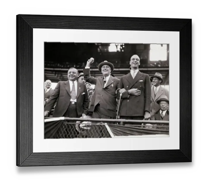 Framed Print : Governor Franklin D. Roosevelt Preparing to Start Baseball Game