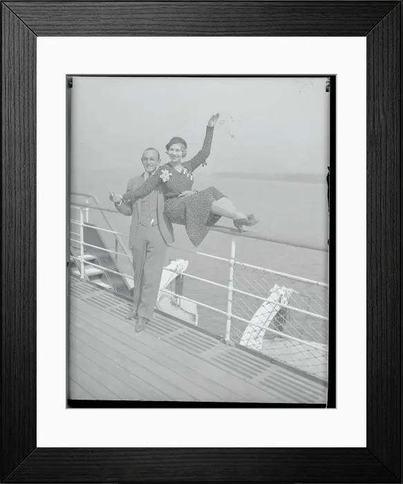 Framed Print : Georges Fontana and Anna Ludmila Posing Aboard Ship Framed Print : Georges Fontana and Anna Ludmila Posing Aboard Ship