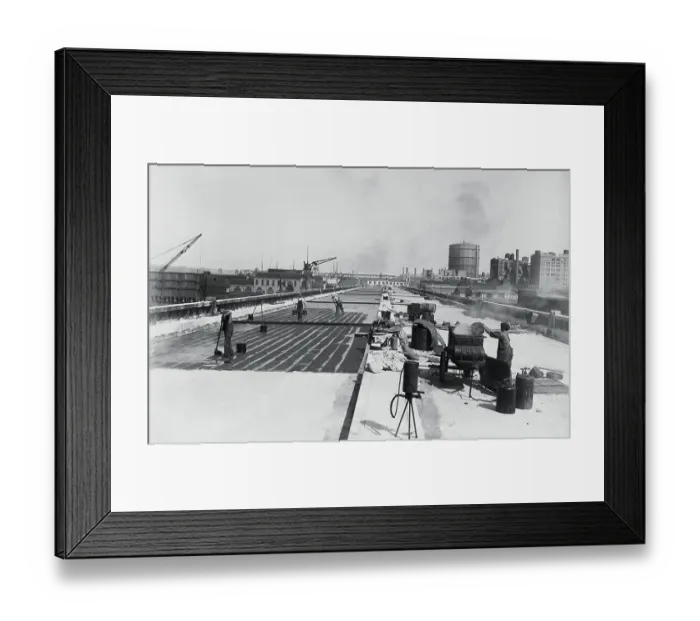 Framed Print : Men Constructing the West Side Motor Highway Framed Print : Men Constructing the West Side Motor Highway