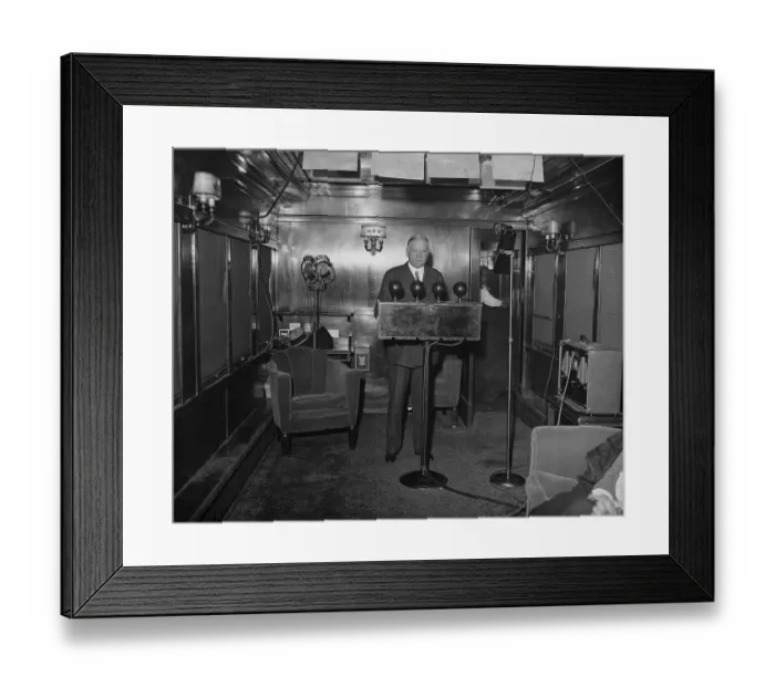 Framed Print : Herbert Hoover Giving Radio Address Framed Print : Herbert Hoover Giving Radio Address