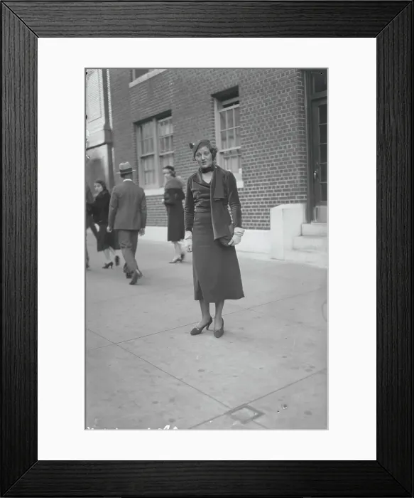 Framed Print : Ruth Elder Posing Outside of Building