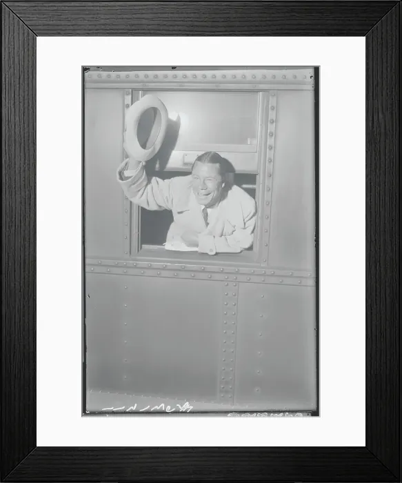 Framed Print : Joe Brown Waving from Train Window Framed Print : Joe Brown Waving from Train Window