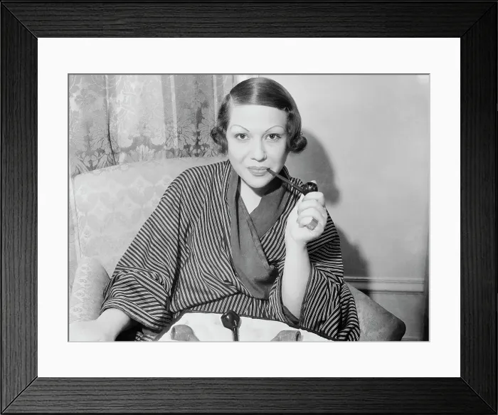 Framed Print : Lisbeth Von Krausz Smoking a Pipe Framed Print : Lisbeth Von Krausz Smoking a Pipe
