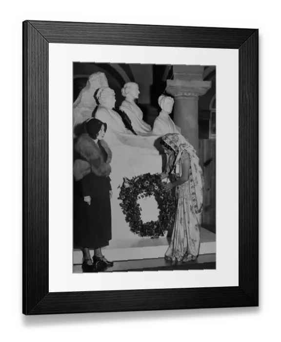 Framed Print : Feminists Laying Wreath for Early Suffragettes Framed Print : Feminists Laying Wreath for Early Suffragettes