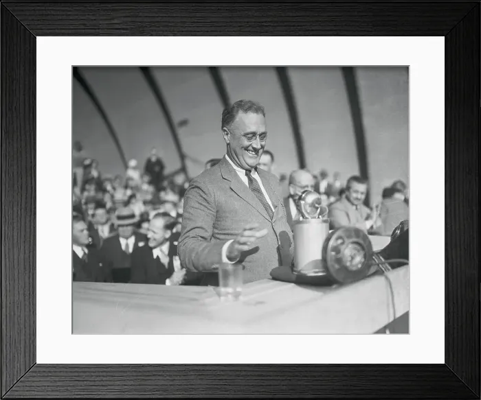Framed Print : Roosevelt Laughing during Speech Framed Print : Roosevelt Laughing during Speech