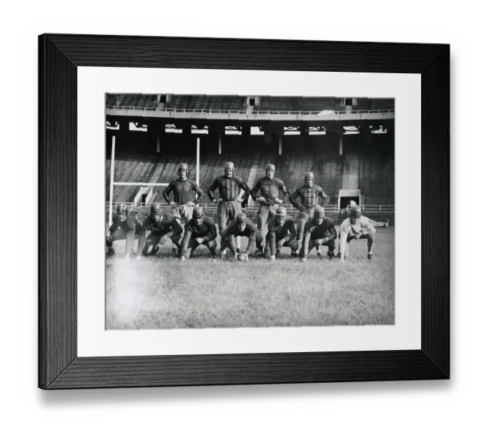 Framed Print : Pennsylvania University Football Team Posing Inside Stadium Framed Print : Pennsylvania University Football Team Posing Inside Stadium