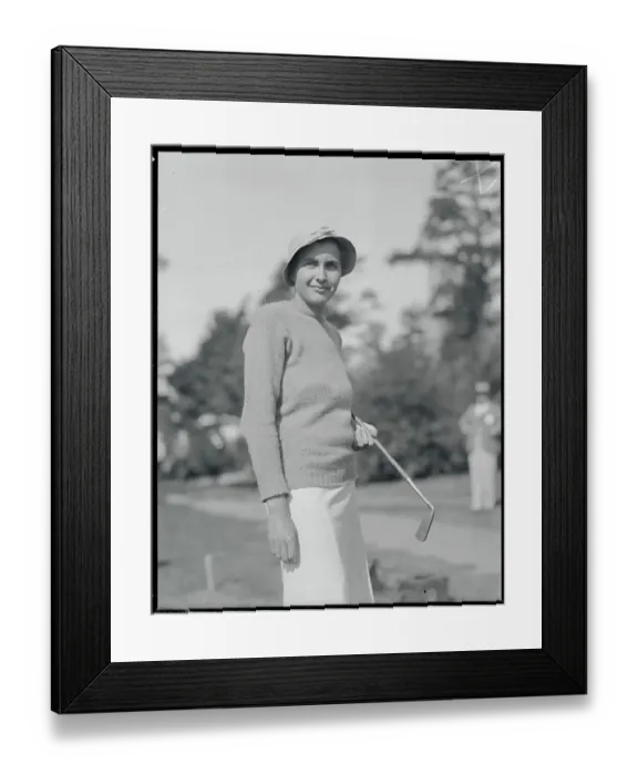 Framed Print : Jean Armstrong Posing with Golf Club Framed Print : Jean Armstrong Posing with Golf Club