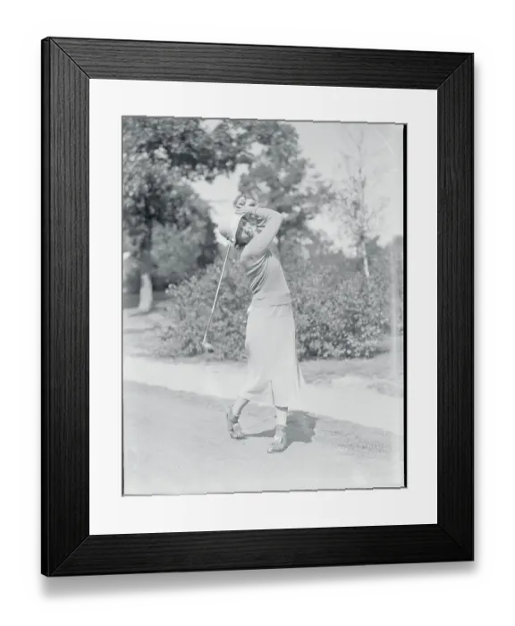Framed Print : Betty Meckley Swinging Golf Club