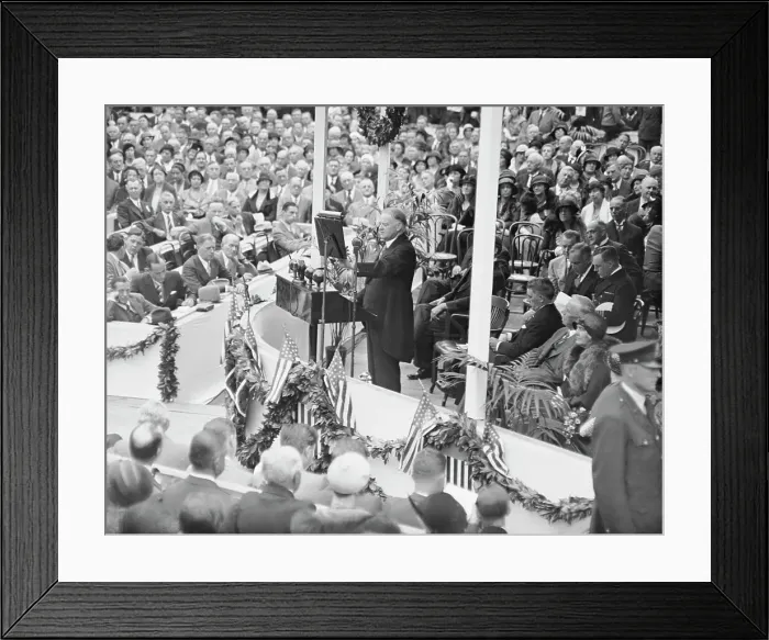 Framed Print : Herbert Hoover Speaking at Ceremonies Framed Print : Herbert Hoover Speaking at Ceremonies
