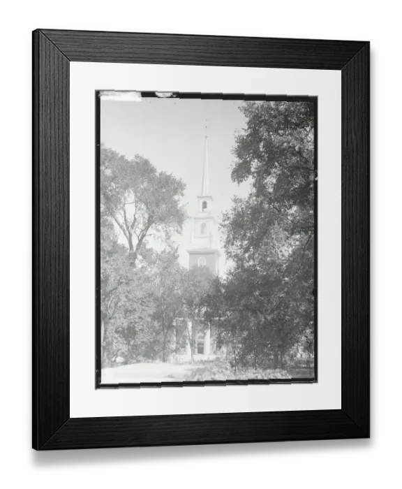 Framed Print : Steeple Through Tree Line