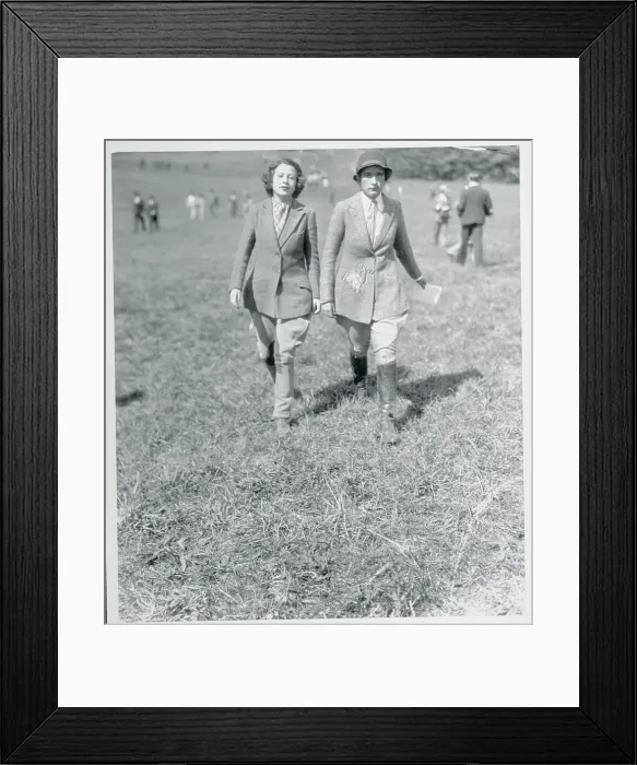 Framed Print : Female Patrons Attending Steeplechase Event Framed Print : Female Patrons Attending Steeplechase Event