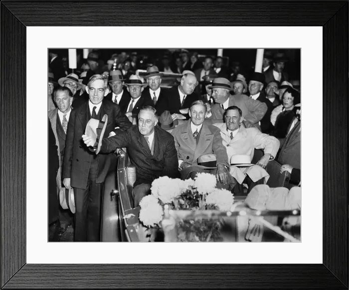 Framed Print : Franklin Delano Roosevelt, Maurice E. Harrison, William G. McAdoo, and Justes Wardell Riding Framed Print : Franklin Delano Roosevelt, Maurice E. Harrison, William G. McAdoo, and Justes Wardell Riding