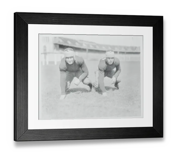 Framed Print : Football Players John Hosking and Frank Lakz on Field Framed Print : Football Players John Hosking and Frank Lakz on Field