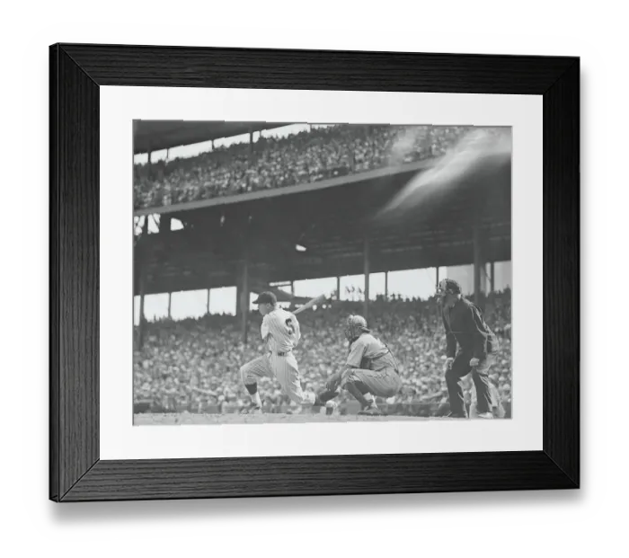 Framed Print : William Herman in Baseball Batting Action Framed Print : William Herman in Baseball Batting Action