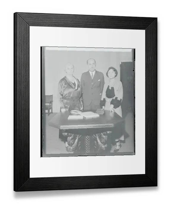 Framed Print : Haim Yassky Posing with Zionist Women Framed Print : Haim Yassky Posing with Zionist Women