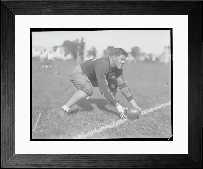 Framed Print : Thomas F. Gilbane in Passing Position on Practice Field Framed Print : Thomas F. Gilbane in Passing Position on Practice Field