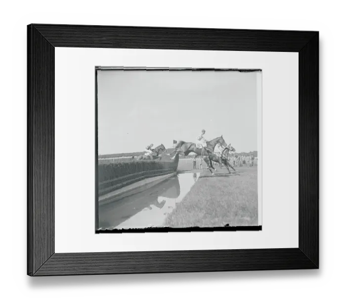 Framed Print : Jockeys Riding Horse and Jumping During Competition Framed Print : Jockeys Riding Horse and Jumping During Competition