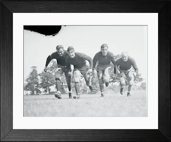 Framed Print : Football Players Running at Practice Framed Print : Football Players Running at Practice