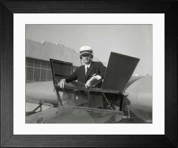 Framed Print : Howard Hughes in Pilot Uniform Framed Print : Howard Hughes in Pilot Uniform