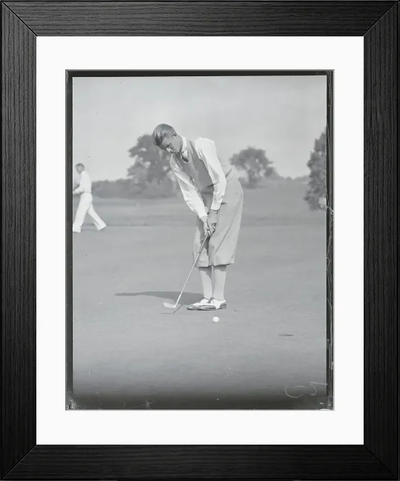 Framed Print : Johnny Fischer Positioning His Golf Club Framed Print : Johnny Fischer Positioning His Golf Club