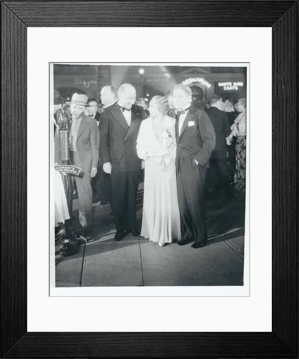 Framed Print : Cecil B. Demille and Friends Attending the Premier of Rain