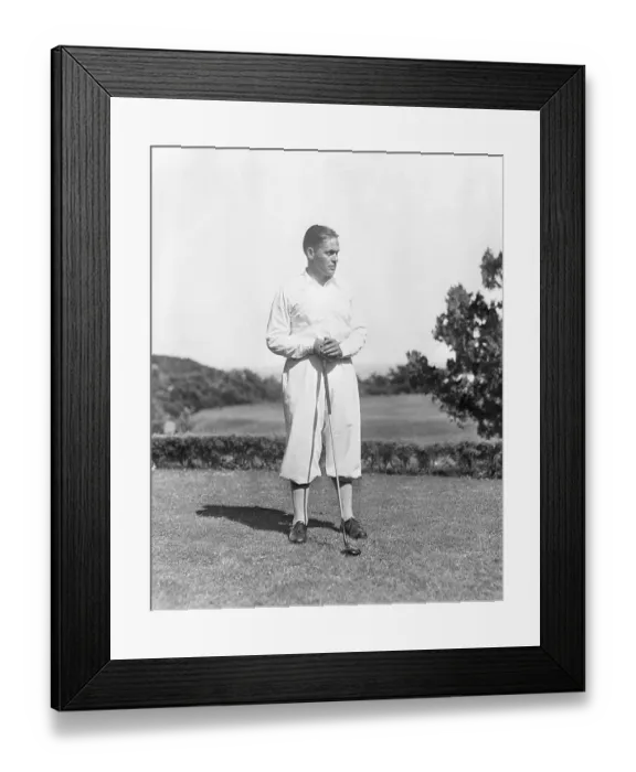 Framed Print : Bobby Jones Standing on Golf Course Framed Print : Bobby Jones Standing on Golf Course
