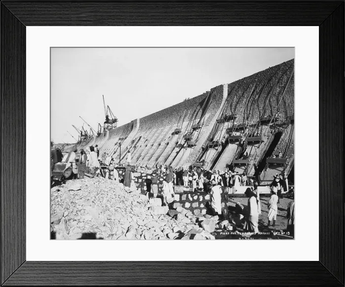 Framed Print : Construction of Aswan Dam Framed Print : Construction of Aswan Dam