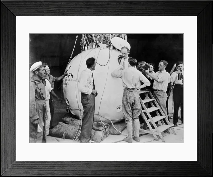 Framed Print : August Piccard in Cockpit of Gondola Framed Print : August Piccard in Cockpit of Gondola