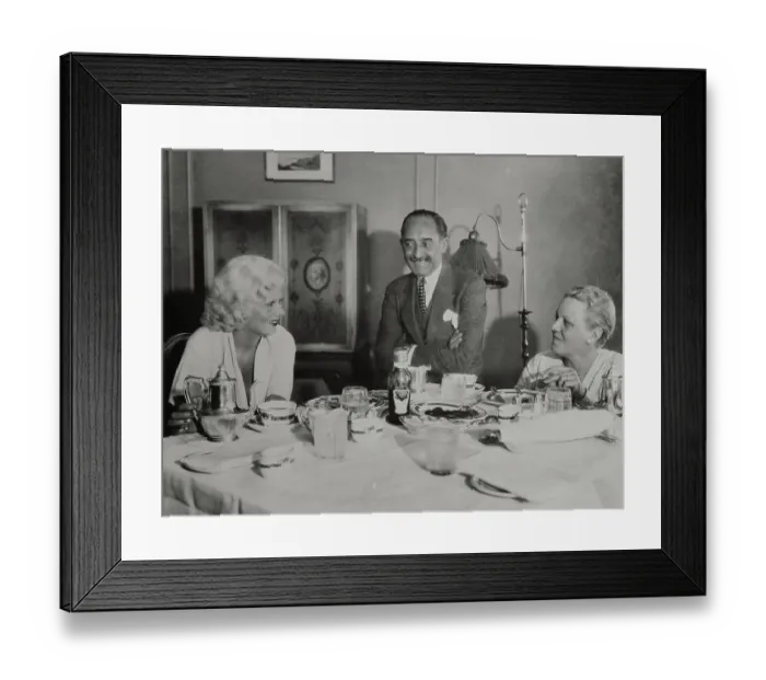 Framed Print : Jean Harlow Enjoying Breakfast with Parents Framed Print : Jean Harlow Enjoying Breakfast with Parents
