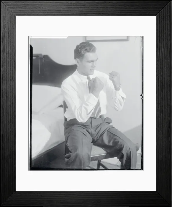 Framed Print : Max Schmelling Posing with Clenched Fist Framed Print : Max Schmelling Posing with Clenched Fist