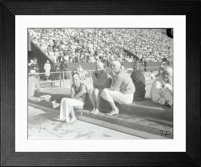 Framed Print : Olympic Swimmers Resting Poolside Framed Print : Olympic Swimmers Resting Poolside