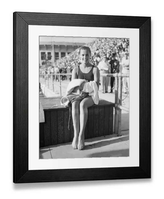 Framed Print : Eleanor Holm in Swim Suit as Champion Framed Print : Eleanor Holm in Swim Suit as Champion