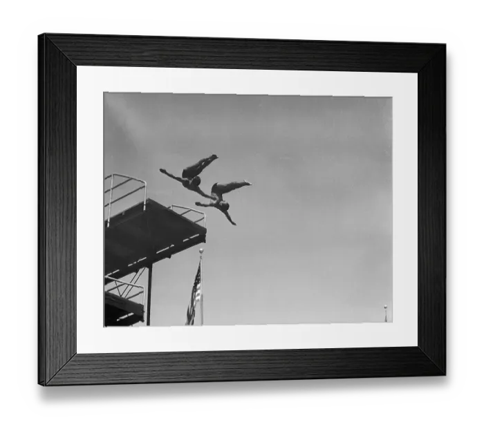 Framed Print : Frank Kurtz and Farid Samaika Diving Framed Print : Frank Kurtz and Farid Samaika Diving