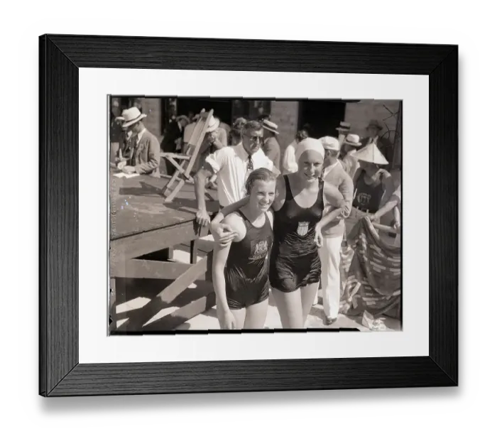 Framed Print : Olympic Swimmers Embrce After Event Framed Print : Olympic Swimmers Embrce After Event