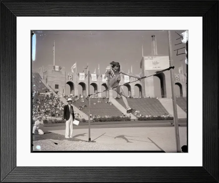 Framed Print : Jean Shiley Clearing High Jump Bar Framed Print : Jean Shiley Clearing High Jump Bar