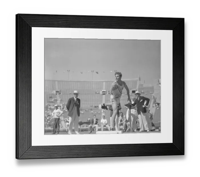 Framed Print : Jim Bausch After Throwing Shotput