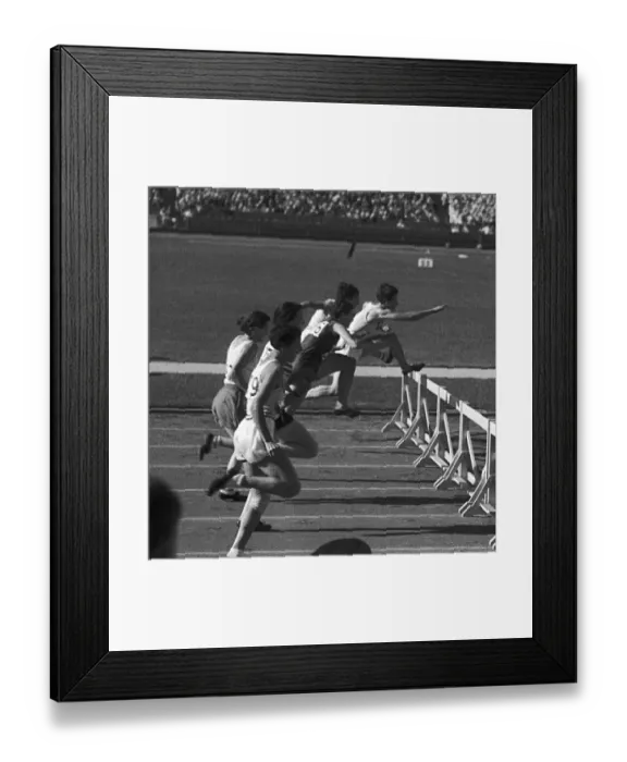 Framed Print : Babe Didrikson Jumping Hurdles Framed Print : Babe Didrikson Jumping Hurdles