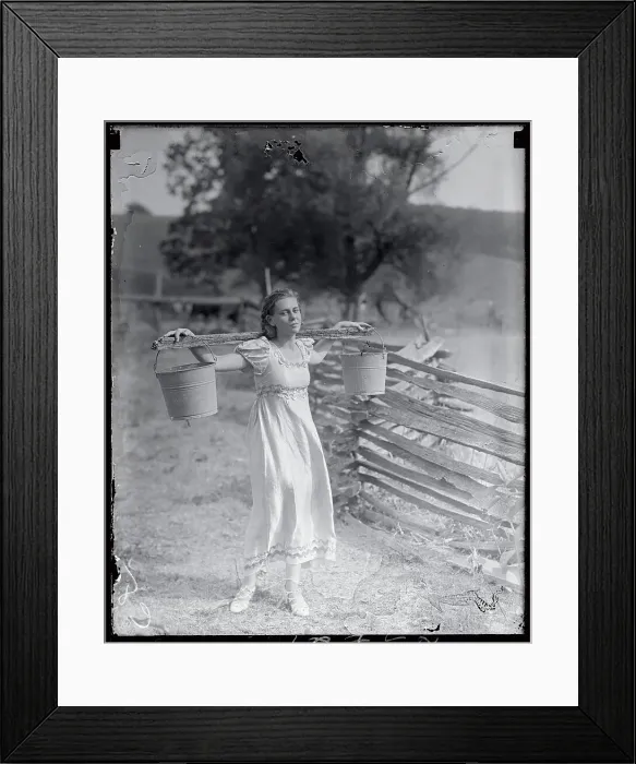 Framed Print : Woman Wearing Milk Maid Costume Framed Print : Woman Wearing Milk Maid Costume
