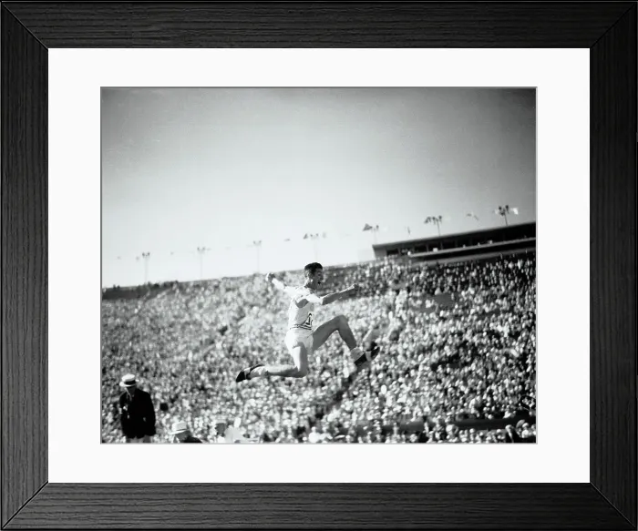 Framed Print : Olympic Silver Medalist Charles Lambert Redd in Broad Jumper Framed Print : Olympic Silver Medalist Charles Lambert Redd in Broad Jumper