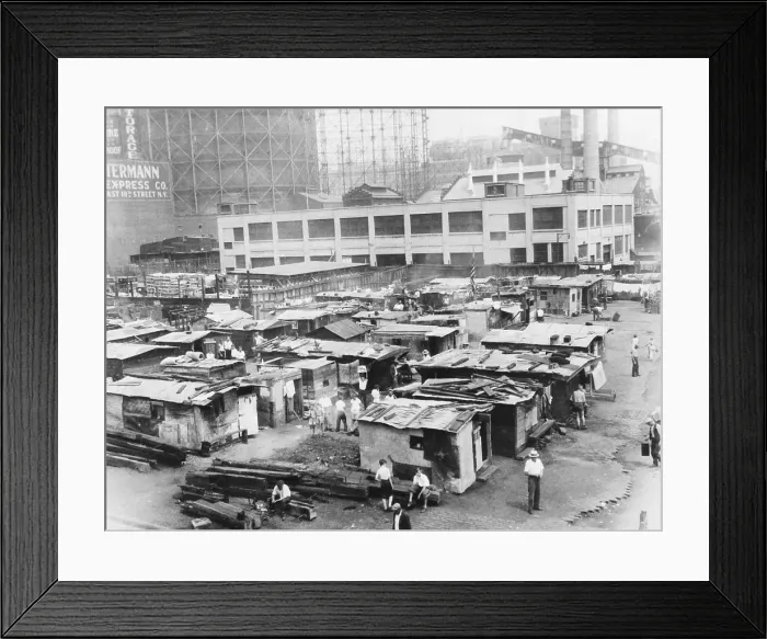 Framed Print : Poverty in America; New York Shanty Town 1932 Framed Print : Poverty in America; New York Shanty Town 1932