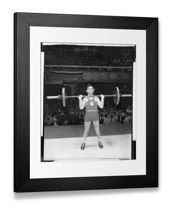 Framed Print : Raymond Suvigny Weight Lifting at Olympics Framed Print : Raymond Suvigny Weight Lifting at Olympics