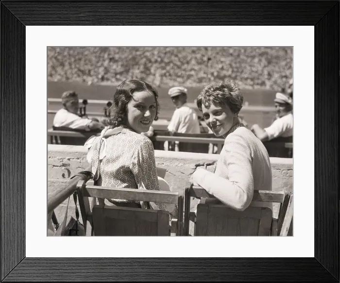 Framed Print : Fay Wray and Amelia Earhart at Olympic Opening Framed Print : Fay Wray and Amelia Earhart at Olympic Opening