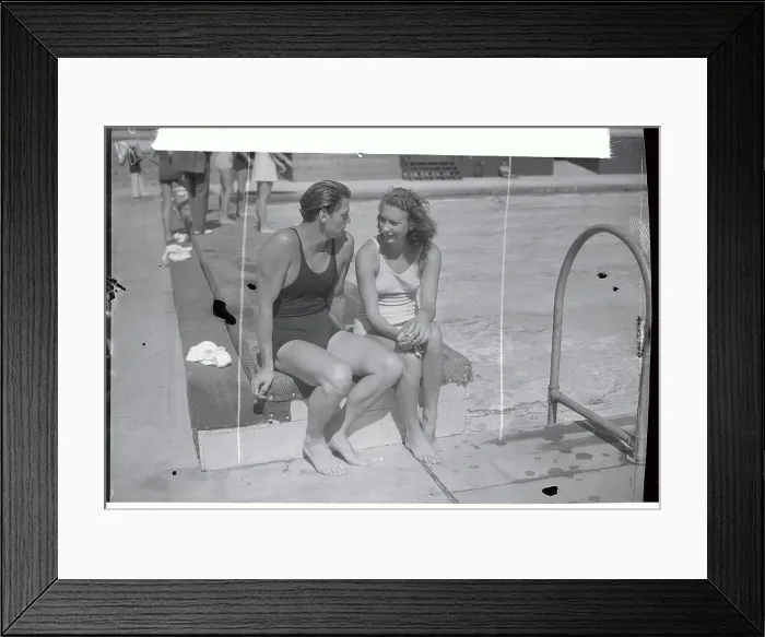 Framed Print : Olympic Swimmer and Runner Chatting Framed Print : Olympic Swimmer and Runner Chatting