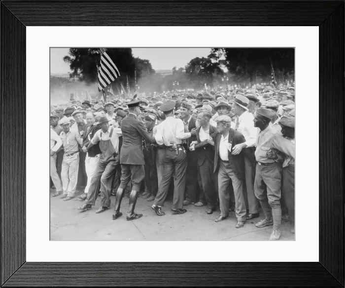 Framed Print : Army Veterans Demanding Benefits Payment in Washington, DC Framed Print : Army Veterans Demanding Benefits Payment in Washington, DC