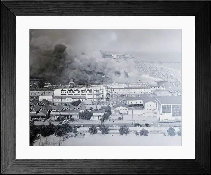 Framed Print : Fire at Coney Island