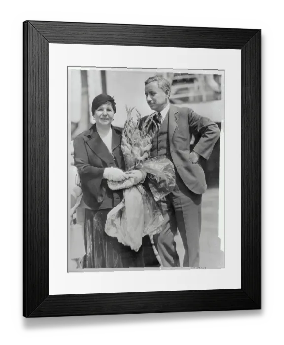 Framed Print : Dr. Will A. Durant and Wife Posing Before Leaving for Trip Framed Print : Dr. Will A. Durant and Wife Posing Before Leaving for Trip
