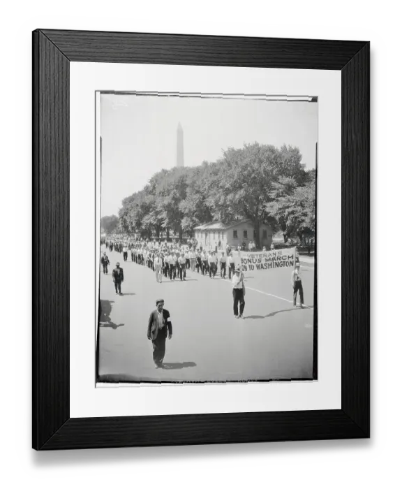 Framed Print : Veterans Demonstrating for Bonus Payment Framed Print : Veterans Demonstrating for Bonus Payment