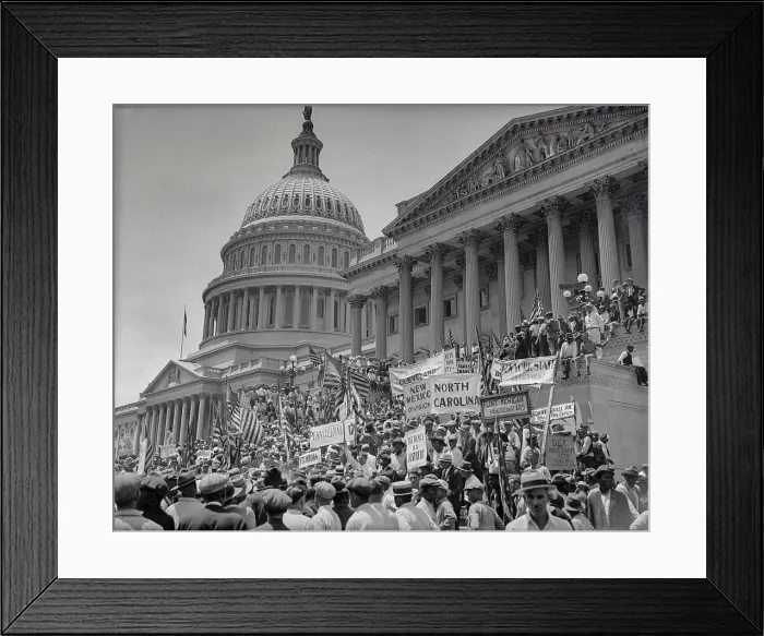 Framed Print : Vets Protesting at the Capitol