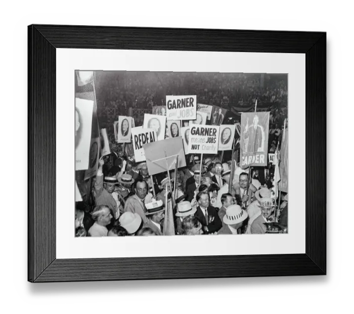 Framed Print : Supporters Waving Placards Framed Print : Supporters Waving Placards