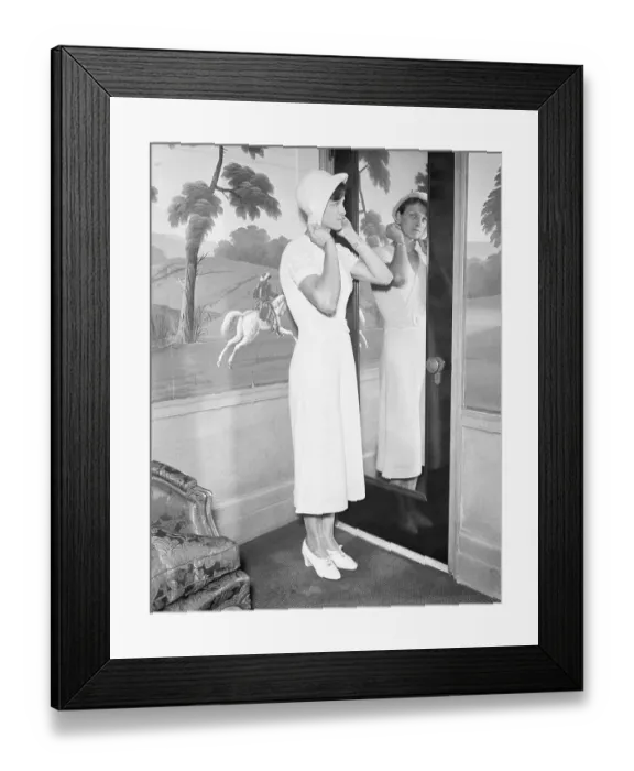 Framed Print : Mildred Babe Didrickson Trying on Hat Framed Print : Mildred Babe Didrickson Trying on Hat